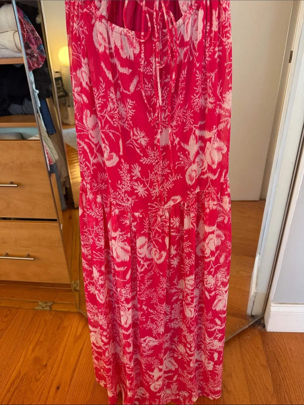 Pink BA&SH Strappy Floral Maxi Dress